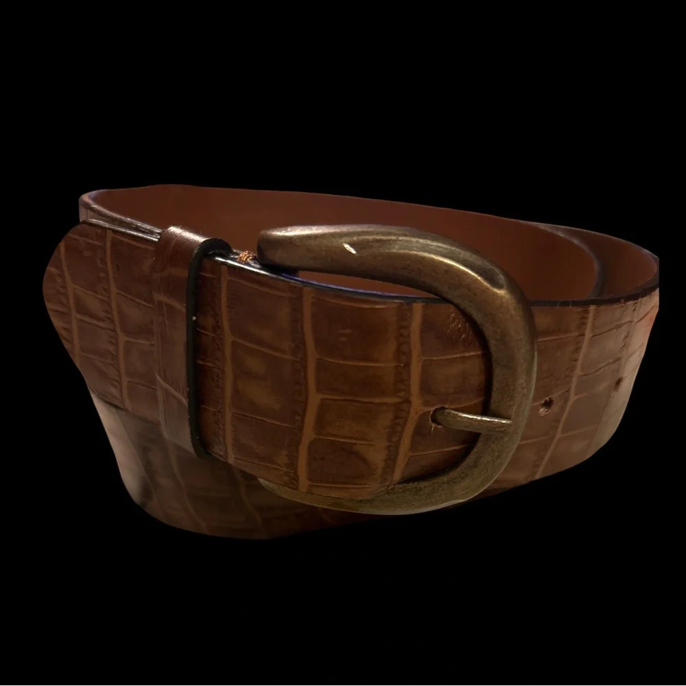 New Diba true Elegant Brown Crocodile-Embossed Belt‎